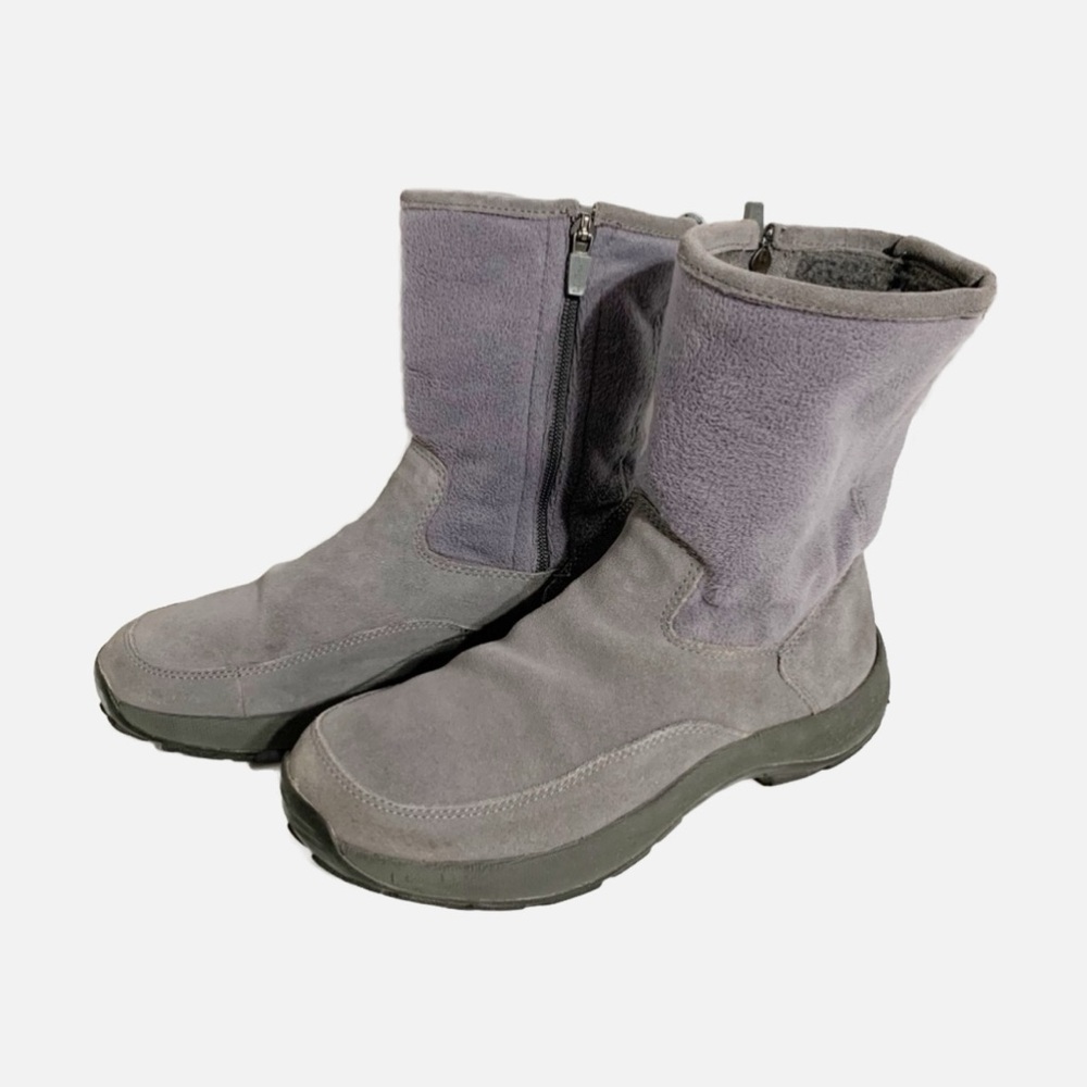L. L. Bean Mid Calf Suede and Fleece Upper Thinsulate Side Zip Winter Boots 🟪⬛️